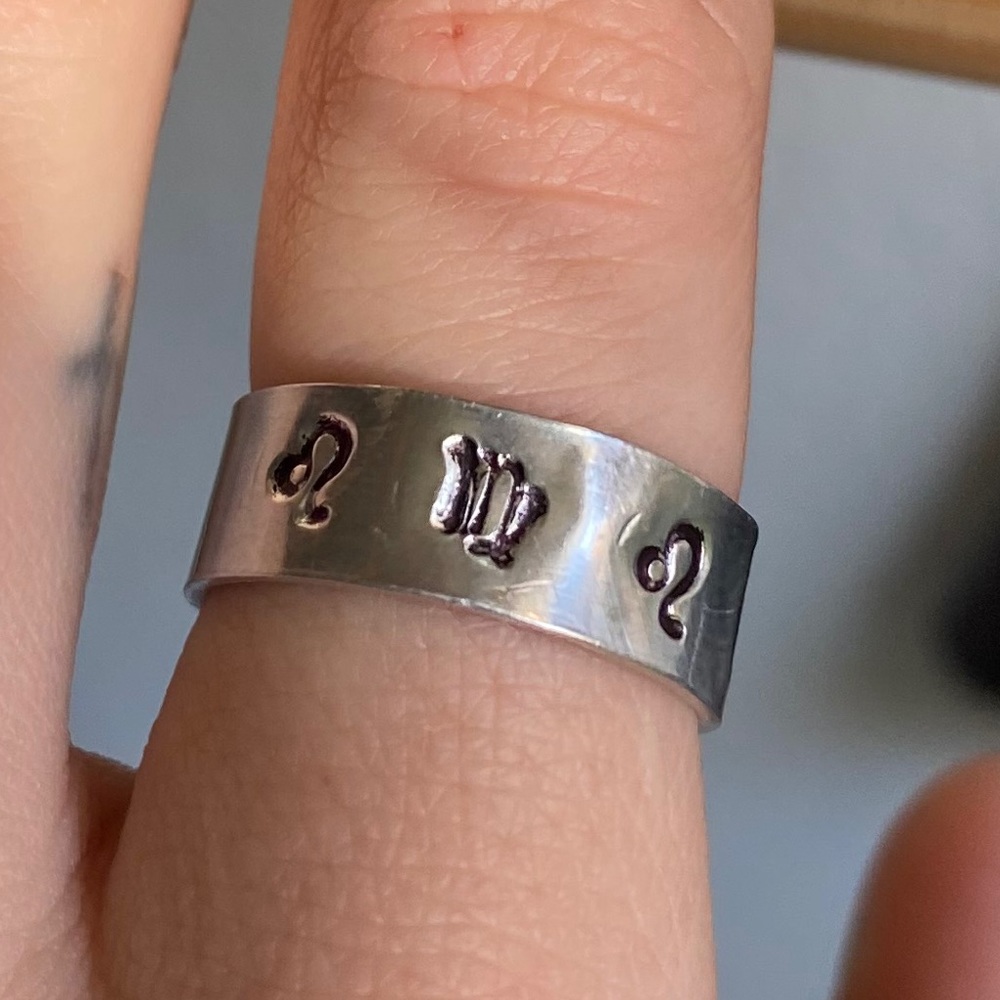 Big three Astrology zodiac signs custom rings